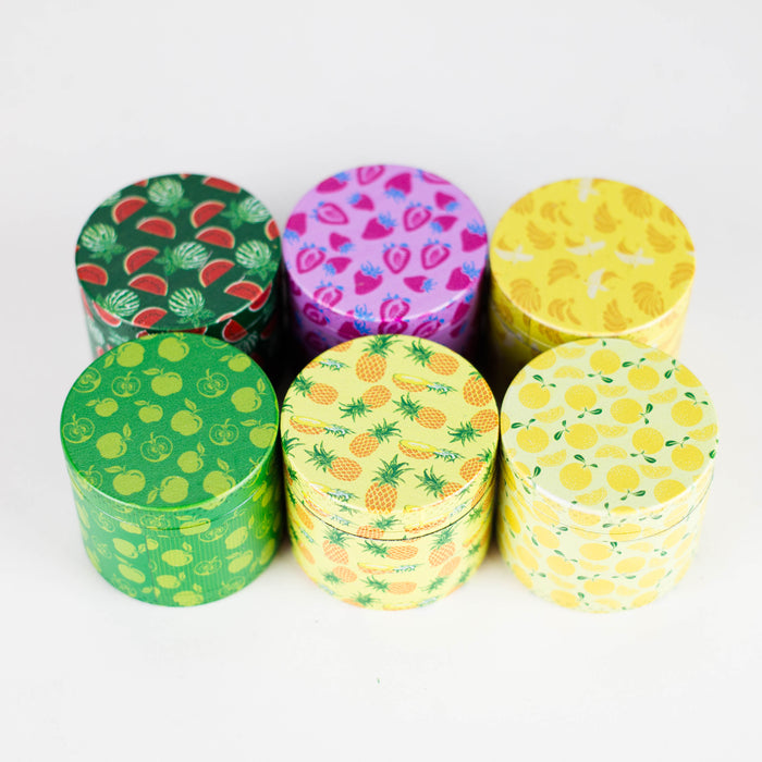 1.5" Metal Grinder 4 Layers with Fruit Design Box of 12