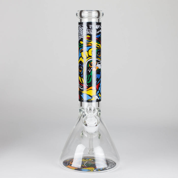 14" 7 mm Glass Bong With Dog Design Glass Bong 777 Smoke Design2