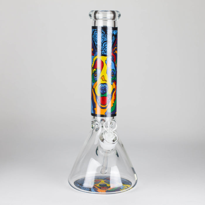 14" 7 mm Glass Bong With Dog Design Glass Bong 777 Smoke Design3