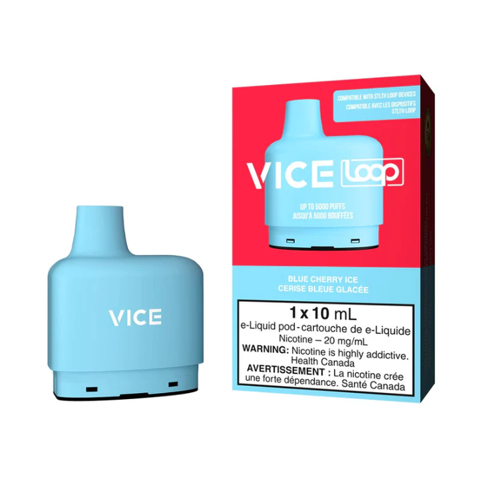 VICE | LOOP PODS Vape + LOOP 2 Device 1 Pack Free Disposable Vape Smokevape BLUE CHERRY ICE