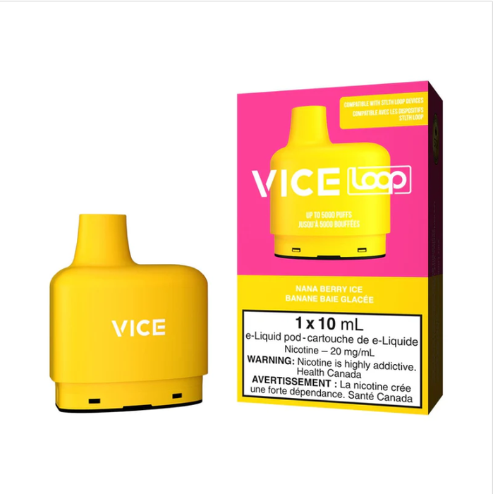 VICE | LOOP PODS Vape + LOOP 2 Device 1 Pack Free Disposable Vape Smokevape NANA BERRY ICE