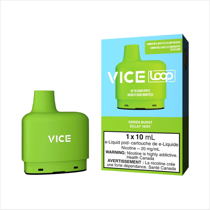 VICE | LOOP PODS Vape + LOOP 2 Device 1 Pack Free Disposable Vape Smokevape GREEN BURST
