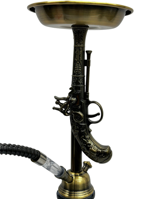Zebra | 21" Smoke Wild West Gun Single Hose Hookah Hookah Jatiimports LLC