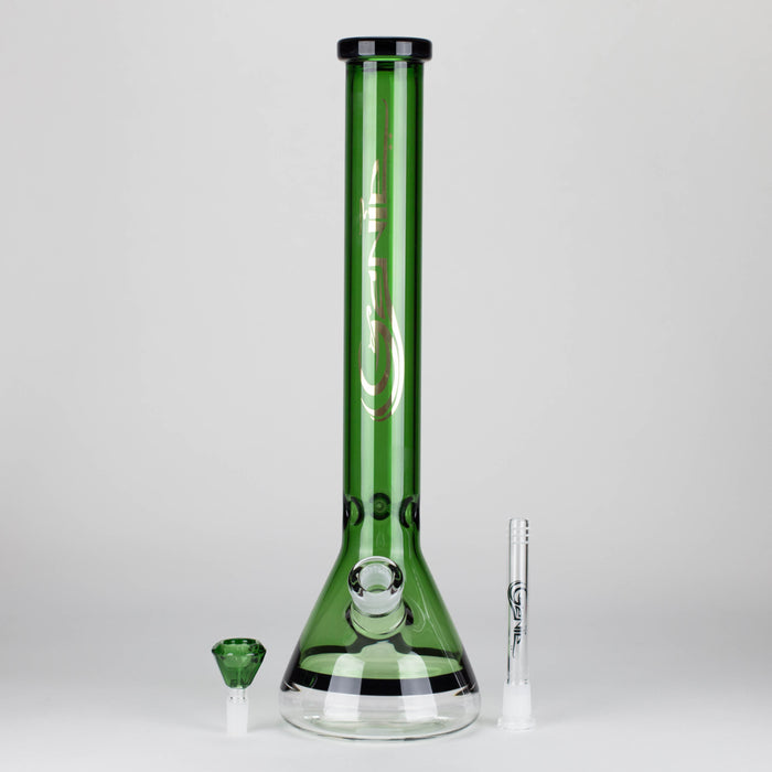 Genie | 18" 7 mm color-tube and clear-bottom beaker water bong [GE3110] Beaker Bong ONE