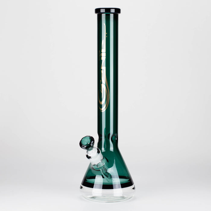 Genie | 18" 7 mm color-tube and clear-bottom beaker water bong [GE3110] Beaker Bong ONE Teal