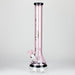 Genie | 18" 7 mm color-tube and clear-bottom beaker water bong [GE3110] Beaker Bong ONE Pink