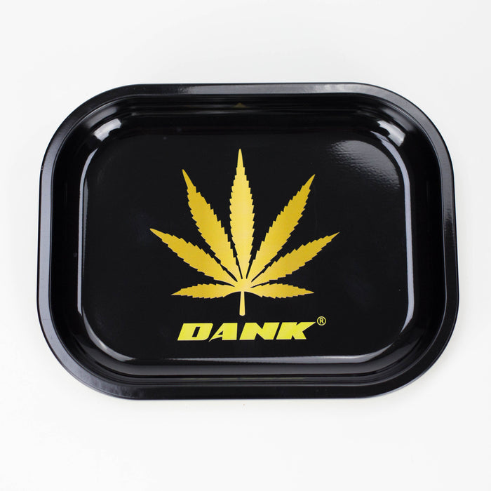 Novelty Metal Rolling Trays -Small ROLLING ACCESSORIES Smoking Cat Distribution Gold Leaf Dank