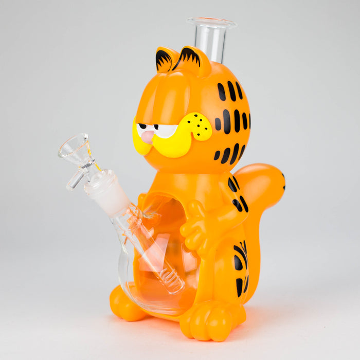 8.5" Vinyl Orange Cat water pipe [YS-364] Resin · Silicone · Plastic Bong JJ Distribution
