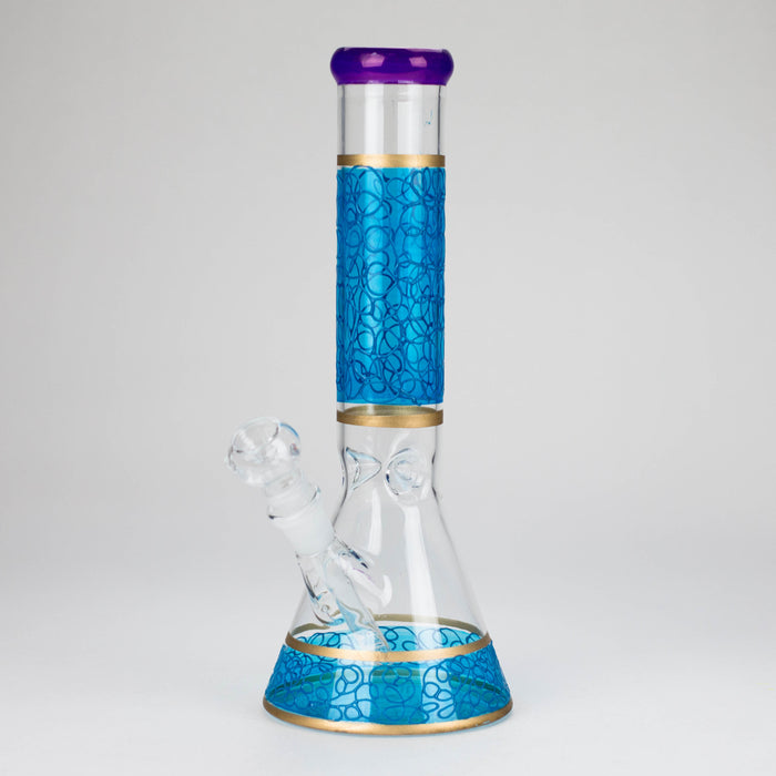 12" Printed beaker glass water bong-Assorted Beaker Bong Bongzie Smokes