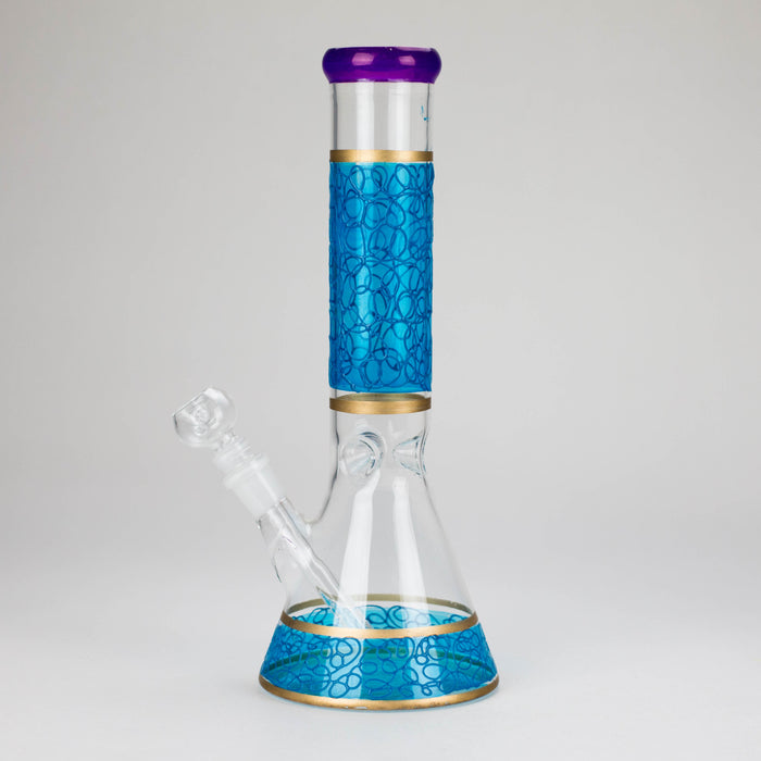 12" Printed beaker glass water bong-Assorted Beaker Bong Bongzie Smokes