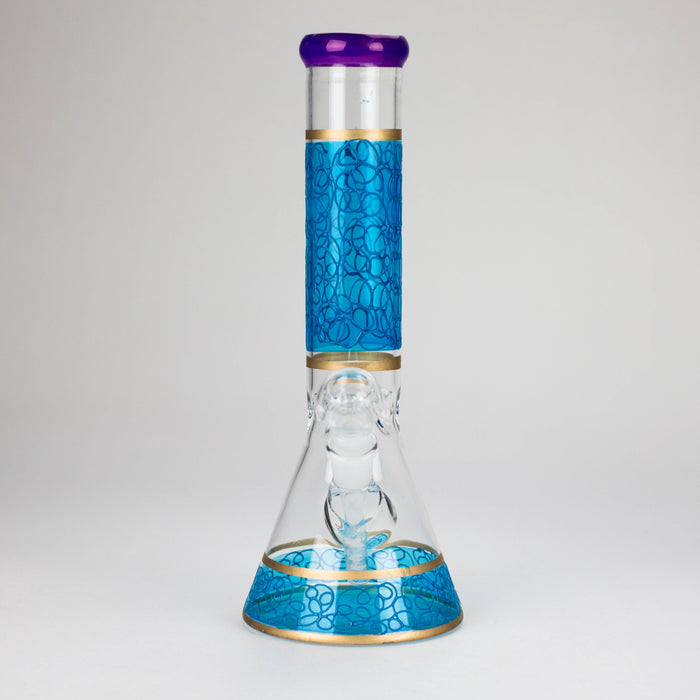 12" Printed beaker glass water bong-Assorted Beaker Bong Bongzie Smokes