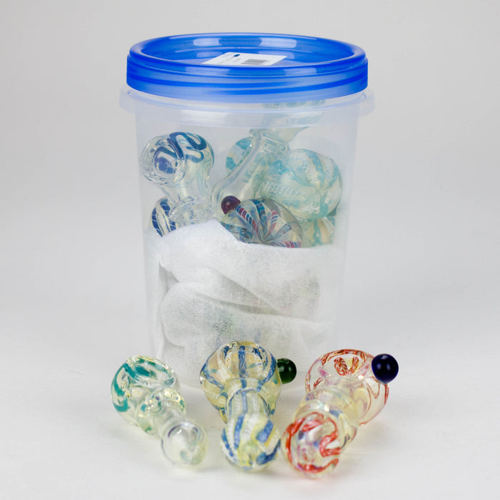 3" to 3.5" assorted color glass pipe Jar of 10