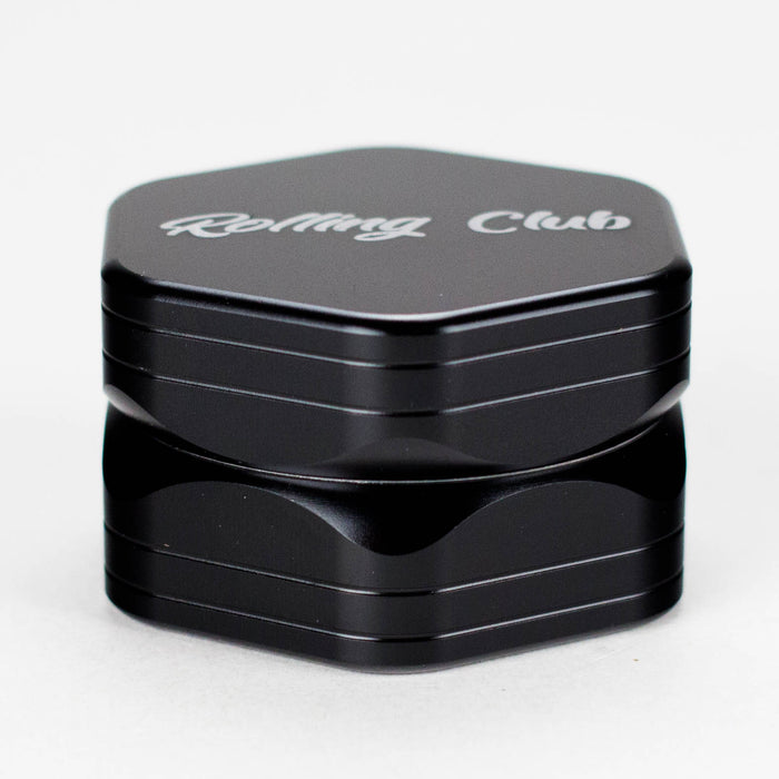 Rolling Club | 2.5" 2 Piece Hex Grinder Regular Maq Distributors Black