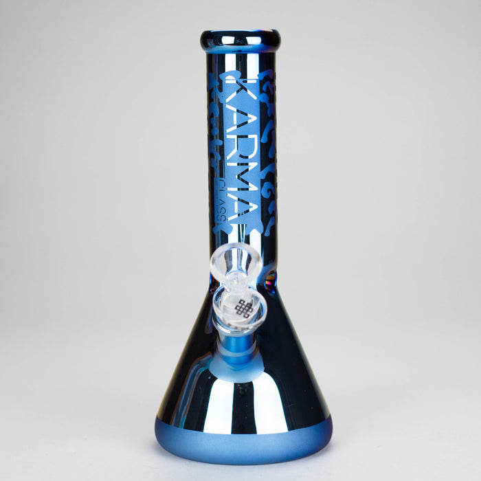 Karma | 9" Beaker Blue Metallic Glass Bong Beaker Bong Maq Distributors
