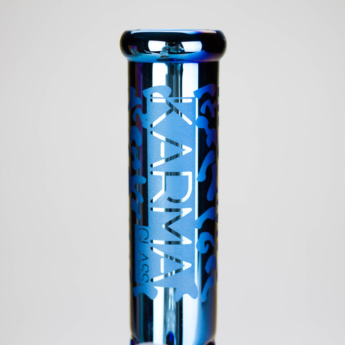 Karma | 9" Beaker Blue Metallic Glass Bong Beaker Bong Maq Distributors