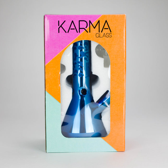 Karma | 9" Beaker Blue Metallic Glass Bong Beaker Bong Maq Distributors