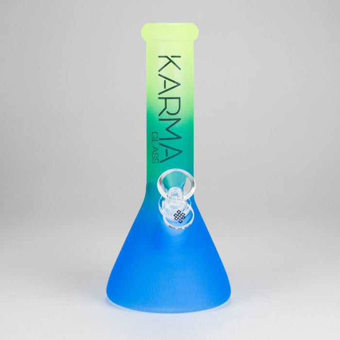 Karma | 9" Beaker 3 Toned Frosted Glass Bong Beaker Bong Maq Distributors