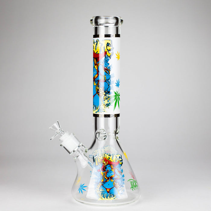 14" 7 mm Glass Bong With Pirate Design Glass Bong 777 Smoke