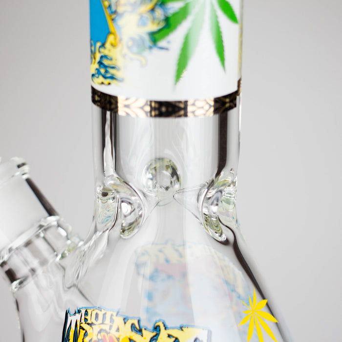 14" 7 mm Glass Bong With Pirate Design Glass Bong 777 Smoke