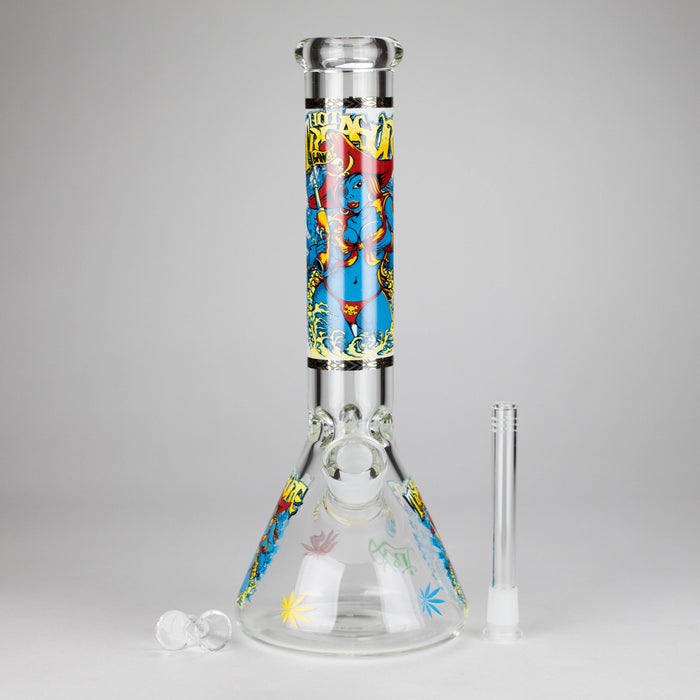 14" 7 mm Glass Bong With Pirate Design Glass Bong 777 Smoke