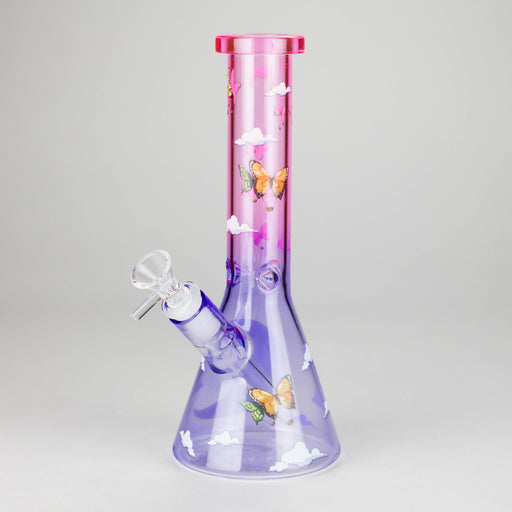 Z10" Glass Bong With The Butterfly Design Glass Bong 777 Smoke