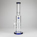 15" Color accented glass water bong with Double Perc Glass Bong 777 Smoke Blue