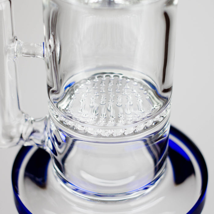 15" Color accented glass water bong with Double Perc Glass Bong 777 Smoke