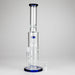 15" Color accented glass water bong with Double Perc Glass Bong 777 Smoke