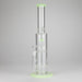 15" Color accented glass water bong with Double Perc Glass Bong 777 Smoke Green