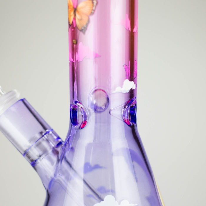 Z10" Glass Bong With The Butterfly Design Glass Bong 777 Smoke
