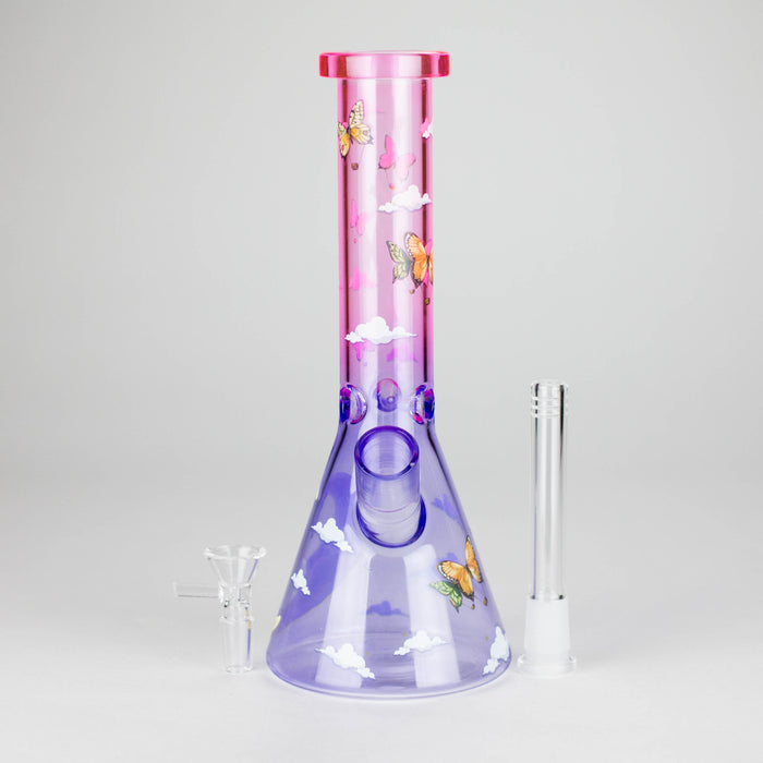 Z10" Glass Bong With The Butterfly Design Glass Bong 777 Smoke