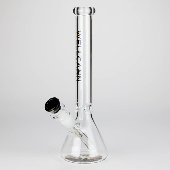 WellCann | 11" Beaker Glass Bong Glass Bong Smoking Cat Distribution Black
