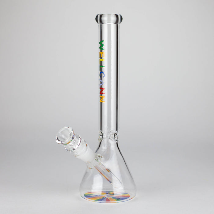 WellCann | 11" Beaker Glass Bong Glass Bong Smoking Cat Distribution Rainbow