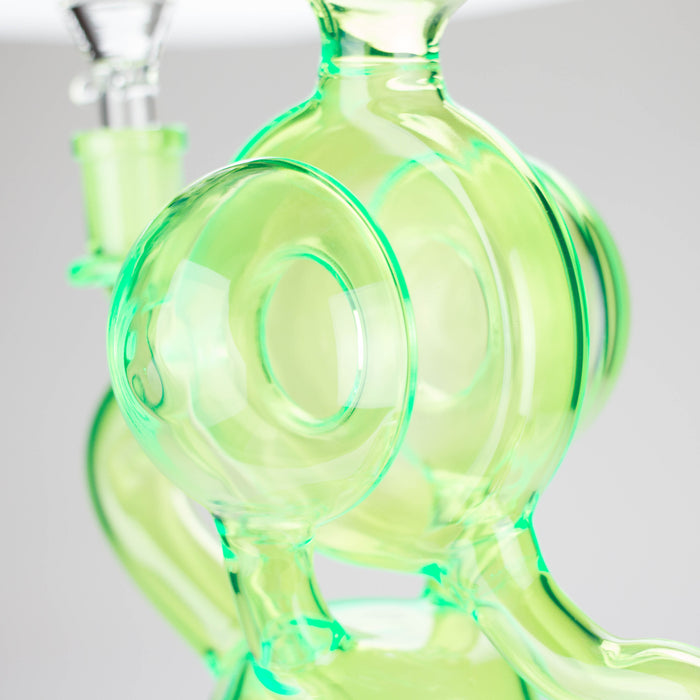 11″ Slim Green Recycler Glass Bong [C8033] Glass Bong Canadian Distributor