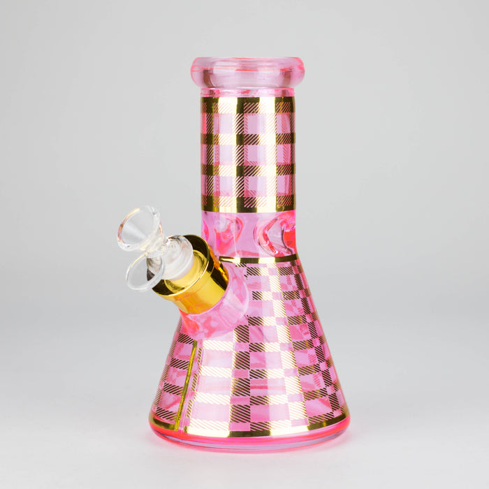 8" Soft glass beaker water bong [M08402] Glass Bong Canadian Distributor Pink