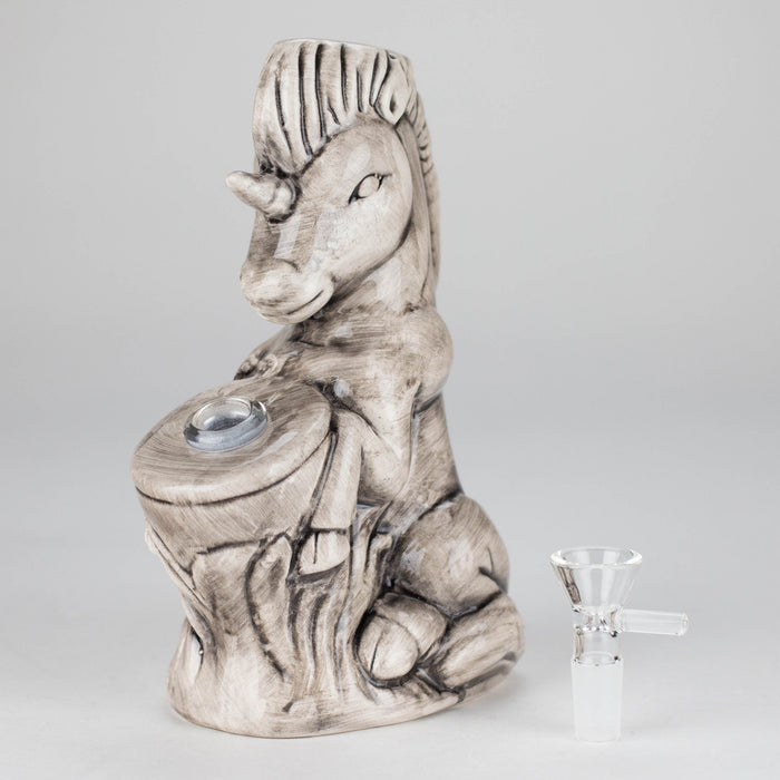 7" Sea Horse Design Ceramic Bong – Mythical Ocean-Inspired Collectible [ES089WP] Ceramic Bong Canadian Distributor