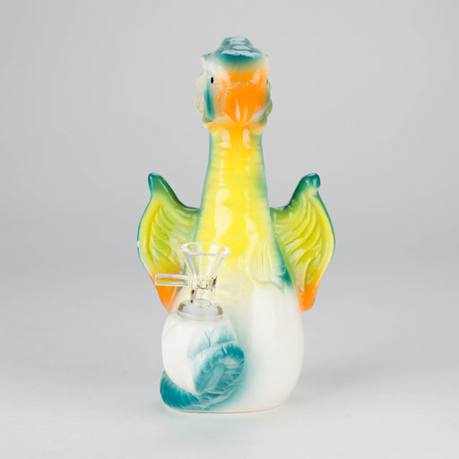 8" Folky Bird Design Ceramic Bong – Artistic Handcrafted Style [ES088WP] Ceramic Bong Canadian Distributor
