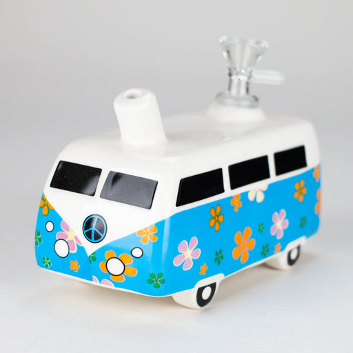 6.9″ Hippie Bus Ceramic Bong – Retro Flower Power Design [ES084WP] Bongs Canadian Distributor