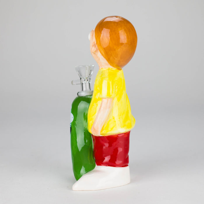 7.75″ Vintage Hippie Boy Ceramic Bong – Cartoon-Inspired Fun Design [ES085WP] Ceramic Bong Canadian Distributor