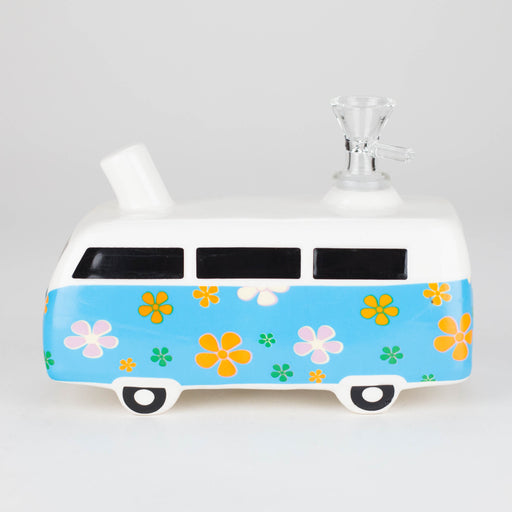6.9″ Hippie Bus Ceramic Bong – Retro Flower Power Design [ES084WP] Bongs Canadian Distributor