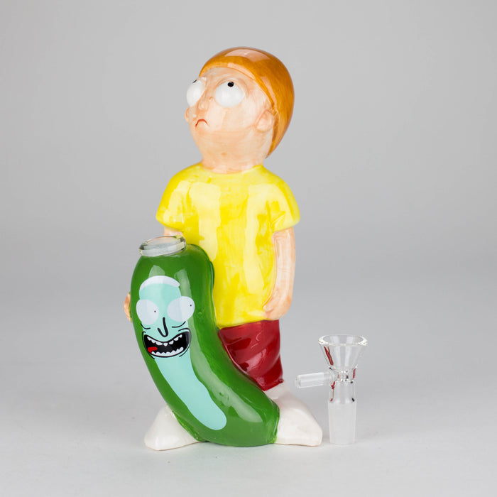7.75″ Vintage Hippie Boy Ceramic Bong – Cartoon-Inspired Fun Design [ES085WP] Ceramic Bong Canadian Distributor