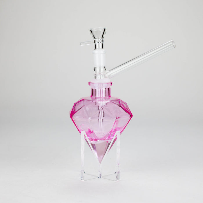 7″ Diamond Soft Glass Bong [DWP50] Glass Bong Canadian Distributor Pink