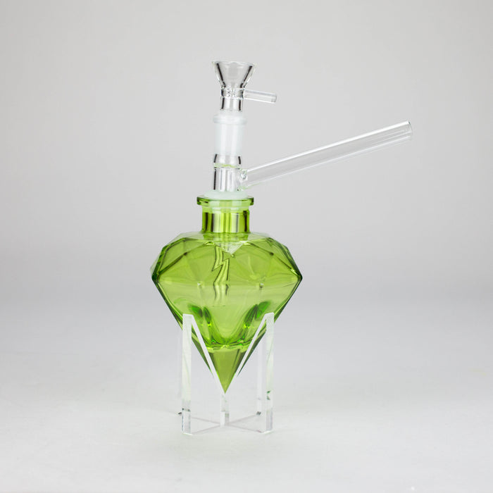 7″ Diamond Soft Glass Bong [DWP50] Glass Bong Canadian Distributor Green