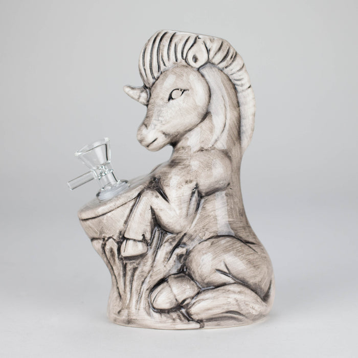 7" Sea Horse Design Ceramic Bong – Mythical Ocean-Inspired Collectible [ES089WP] Ceramic Bong Canadian Distributor