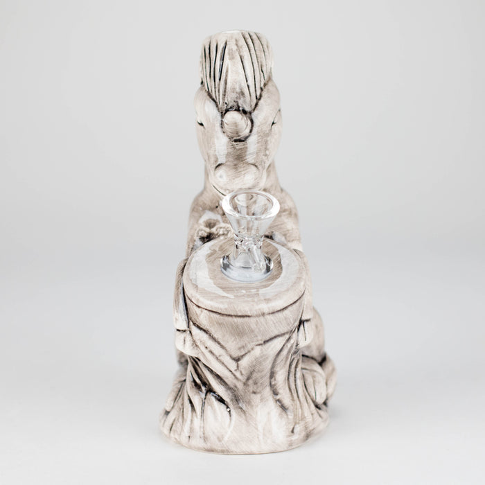 7" Sea Horse Design Ceramic Bong – Mythical Ocean-Inspired Collectible [ES089WP] Ceramic Bong Canadian Distributor