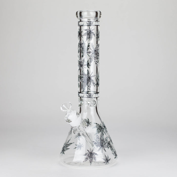 14″ Glow-in-the-Dark Glass Beaker Bong [C803x] Glass Bong Canadian Distributor Leaf