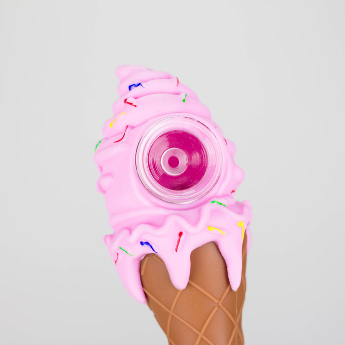 4″ Mini Silicone Ice Cream Cone Pipes – 20 Assorted Colors in Jar [ES111HP]