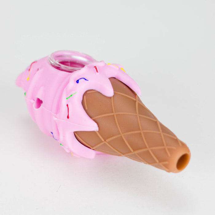 4″ Mini Silicone Ice Cream Cone Pipes – 20 Assorted Colors in Jar [ES111HP]