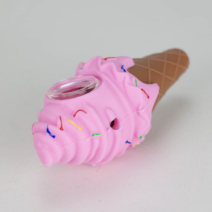 4″ Mini Silicone Ice Cream Cone Pipes – 20 Assorted Colors in Jar [ES111HP]