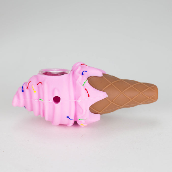4″ Mini Silicone Ice Cream Cone Pipes – 20 Assorted Colors in Jar [ES111HP]